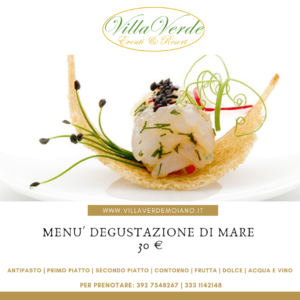 Menù degustazione di mare Villa Verde Eventi