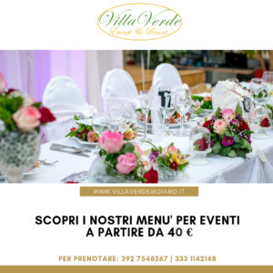 Menu Eventi | Villa Verde Eventi & Resort